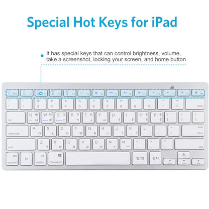 WB-8022 Ultra-thin Wireless Bluetooth Keyboard for iPad, Samsung, Huawei, Xiaomi, Tablet PCs or Smartphones, Ko Language Keys(Silver) - Wireless Keyboard by PMC Jewellery | Online Shopping South Africa | PMC Jewellery | Buy Now Pay Later Mobicred