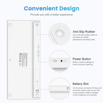 WB-8022 Ultra-thin Wireless Bluetooth Keyboard for iPad, Samsung, Huawei, Xiaomi, Tablet PCs or Smartphones, Ko Language Keys(Silver) - Wireless Keyboard by PMC Jewellery | Online Shopping South Africa | PMC Jewellery | Buy Now Pay Later Mobicred