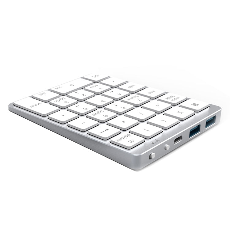 N970 Pro Dual Modes Aluminum Alloy Rechargeable Wireless Bluetooth Numeric Keyboard with USB HUB (Silver) - Mini Keyboard by PMC Jewellery | Online Shopping South Africa | PMC Jewellery | Buy Now Pay Later Mobicred