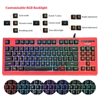 PK-870 USB Port RGB Lighting Mechanical Gaming Wired Keyboard (Black) - Wired Keyboard by PMC Jewellery | Online Shopping South Africa | PMC Jewellery | Buy Now Pay Later Mobicred