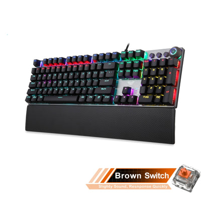 AULA F2088 108 Keys Mixed Light Mechanical Brown Switch Wired USB Gaming Keyboard with Metal Button (Black) - Wired Keyboard by PMC Jewellery | Online Shopping South Africa | PMC Jewellery | Buy Now Pay Later Mobicred