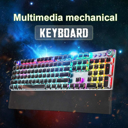 AULA F2088 108 Keys Mixed Light Mechanical Brown Switch Wired USB Gaming Keyboard with Metal Button (Black) - Wired Keyboard by PMC Jewellery | Online Shopping South Africa | PMC Jewellery | Buy Now Pay Later Mobicred