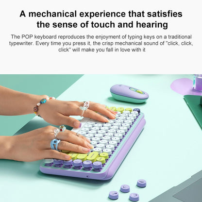 Logitech POP KEYS Round Button Bluetooth Mechanical Keyboard (Purple) - Wireless Keyboard by Logitech | Online Shopping South Africa | PMC Jewellery | Buy Now Pay Later Mobicred