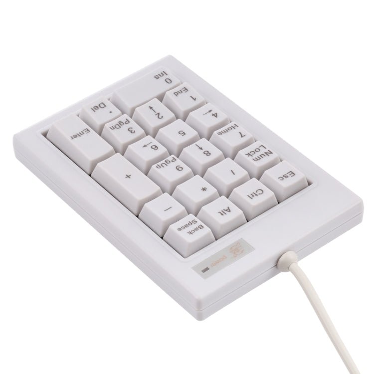 DX-21A 21-keys USB Wired Mechanical Black Shaft Mini Numeric Keyboard(White) - Mini Keyboard by PMC Jewellery | Online Shopping South Africa | PMC Jewellery | Buy Now Pay Later Mobicred