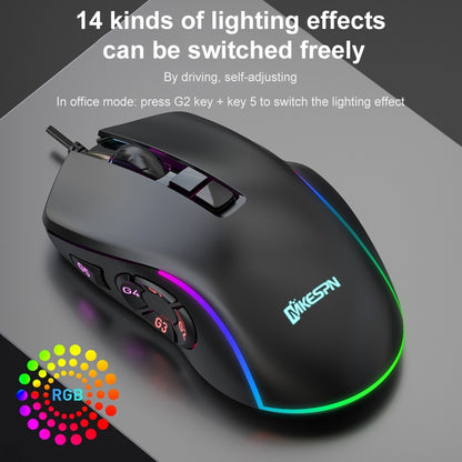 MKESPN X9 10 Buttons 7200DPI RGB Macro Definition Gaming Wired Mouse - Wired Mice by MKESPN | Online Shopping South Africa | PMC Jewellery | Buy Now Pay Later Mobicred