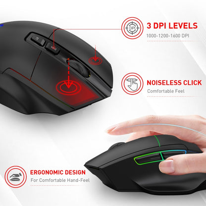 MKESPN X11 Bluetooth Three-modes Charging Wireless RGB Gaming Mouse - Wireless Mice by MKESPN | Online Shopping South Africa | PMC Jewellery | Buy Now Pay Later Mobicred