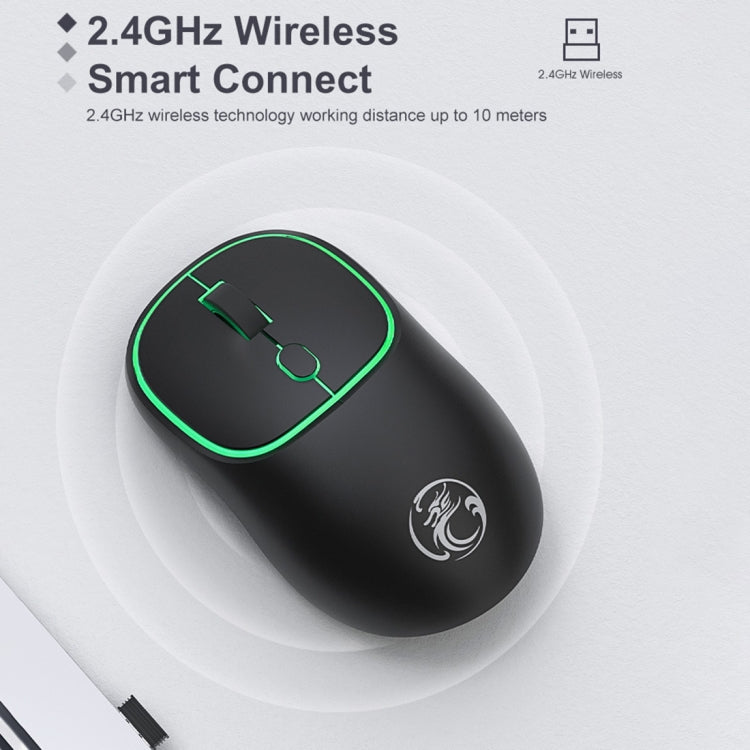 iMICE W-618 Rechargeable 4 Buttons 1600 DPI 2.4GHz Silent Wireless Mouse for Computer PC Laptop (Black) - Wireless Mice by iMICE | Online Shopping South Africa | PMC Jewellery | Buy Now Pay Later Mobicred