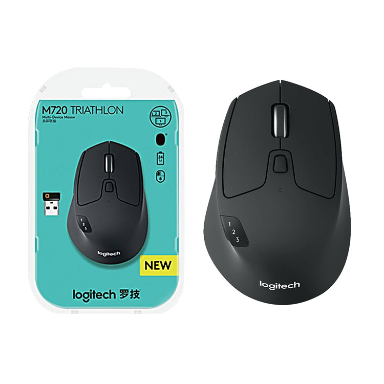 Logitech M720 1000DPI 2.4GHz Wireless Bluetooth Multimode Mouse (Black) - Wireless Mice by Logitech | Online Shopping South Africa | PMC Jewellery | Buy Now Pay Later Mobicred