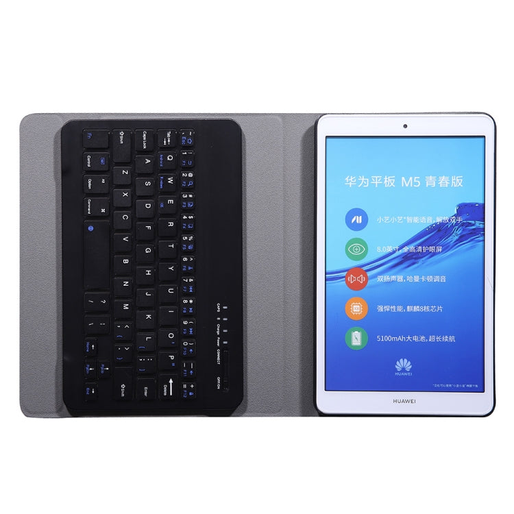 A0M5 Detachable Bluetooth Keyboard + Ultrathin Horizontal Flip Leather Tablet Case for Huawei MediaPad M5 & Honor Tab 5 8 inch, with Holder(Black) - Huawei Keyboard by PMC Jewellery | Online Shopping South Africa | PMC Jewellery