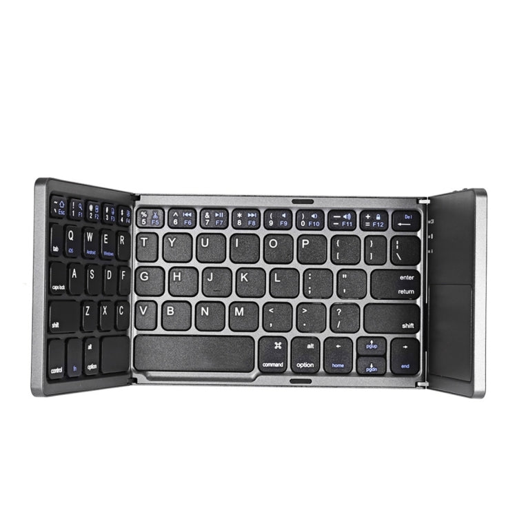 B033 Rechargeable 3-Folding 64 Keys Bluetooth Wireless Keyboard with Touchpad(Grey) - Wireless Keyboard by PMC Jewellery | Online Shopping South Africa | PMC Jewellery | Buy Now Pay Later Mobicred