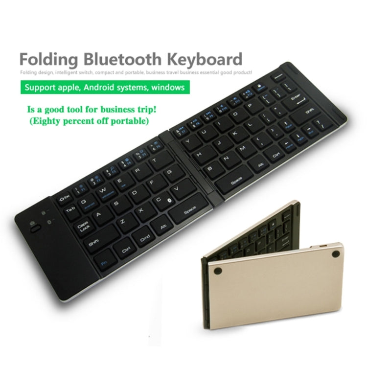 F66 Foldable Bluetooth Wireless 66 Keys Keyboard, Support Android / Windows / iOS(Gold) - Wireless Keyboard by PMC Jewellery | Online Shopping South Africa | PMC Jewellery | Buy Now Pay Later Mobicred