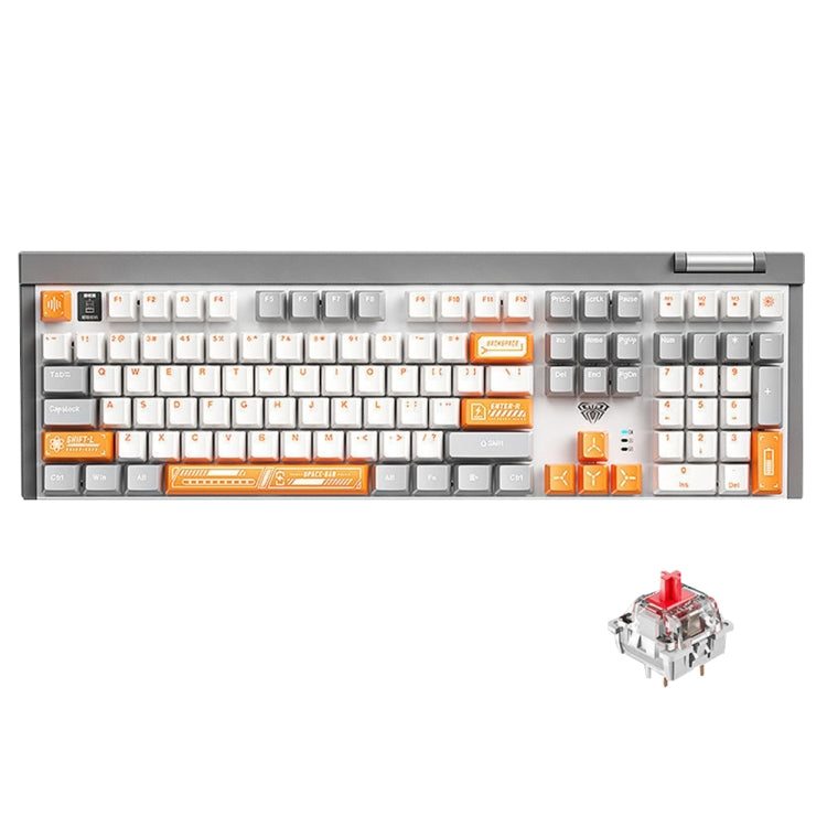 AULA F3050 2.4G Wireless Dual Mode Mechanical Keyboard,Red Shaft(Grey) - Wireless Keyboard by AULA | Online Shopping South Africa | PMC Jewellery | Buy Now Pay Later Mobicred