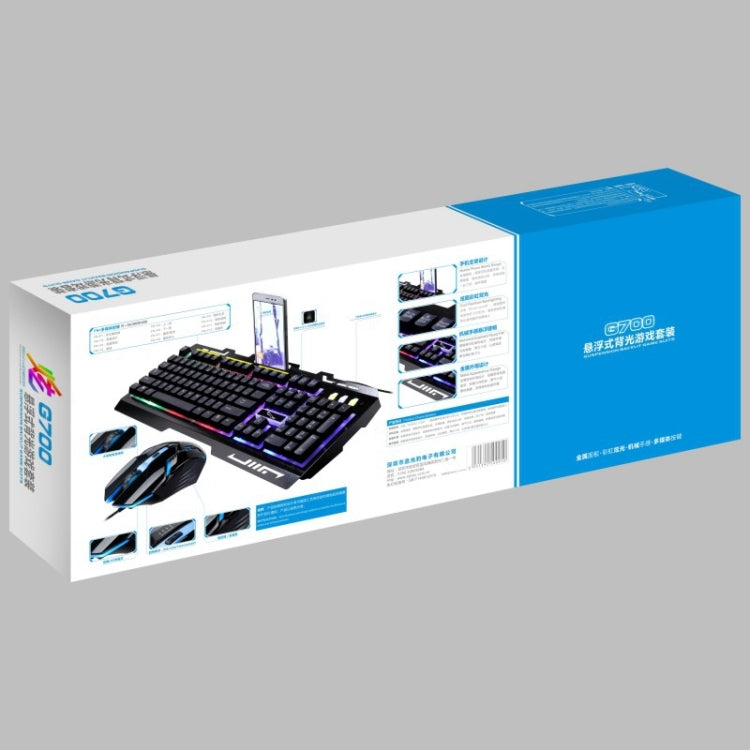 Chasing Leopard G700 USB RGB Backlight Wired Optical Gaming Mouse and Keyboard Set, Keyboard Cable Length: 1.35m, Mouse Cable Length: 1.3m(Black) - Wired Keyboard by Chasing Leopard | Online Shopping South Africa | PMC Jewellery | Buy Now Pay Later Mobicred