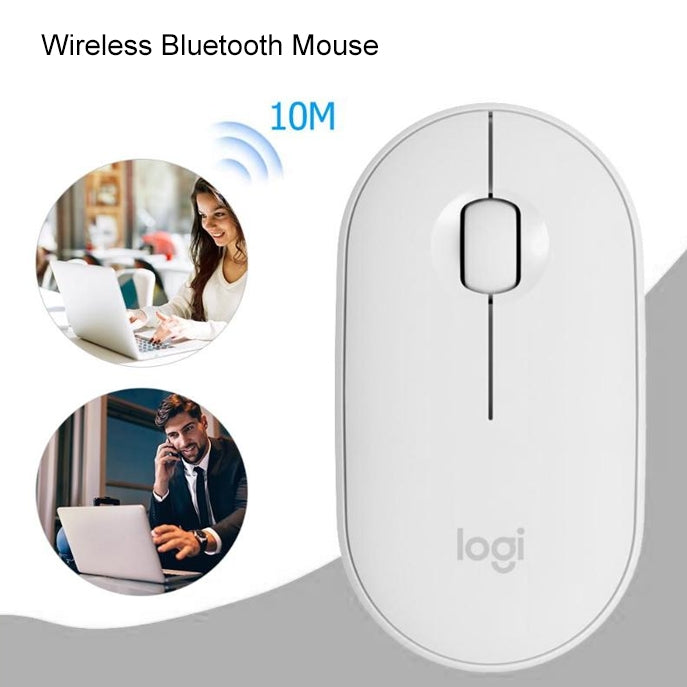 Logitech Pebble Cobblestone Shape Thin 3-keys 1000DPI Mute Wireless Bluetooth Optical Mouse, Wireless Range: 10m (Pink) - Wireless Mice by Logitech | Online Shopping South Africa | PMC Jewellery | Buy Now Pay Later Mobicred