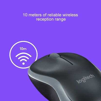 Logitech M186 Wireless Mouse Office Power Saving USB Laptop Desktop Computer Universal(Black Grey) - Wireless Mice by Logitech | Online Shopping South Africa | PMC Jewellery | Buy Now Pay Later Mobicred