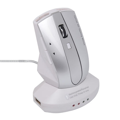 MZ-011 2.4GHz 1600DPI Wireless Rechargeable Optical Mouse with HUB Function(Silver) - Wireless Mice by PMC Jewellery | Online Shopping South Africa | PMC Jewellery | Buy Now Pay Later Mobicred