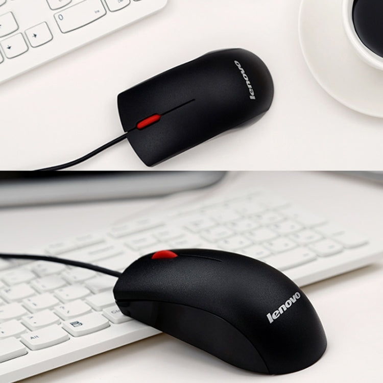 Lenovo M120 Pro Fashion Office Red Dot Wired Mouse (Black) - Wired Mice by Lenovo | Online Shopping South Africa | PMC Jewellery | Buy Now Pay Later Mobicred