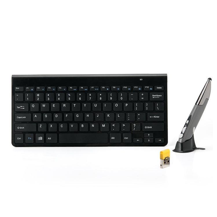 KM-909 2.4GHz Wireless Multimedia Keyboard + Wireless Optical Pen Mouse with USB Receiver Set for Computer PC Laptop, Random Pen Mouse Color Delivery(Black) - Wireless Keyboard by PMC Jewellery | Online Shopping South Africa | PMC Jewellery | Buy Now Pay Later Mobicred