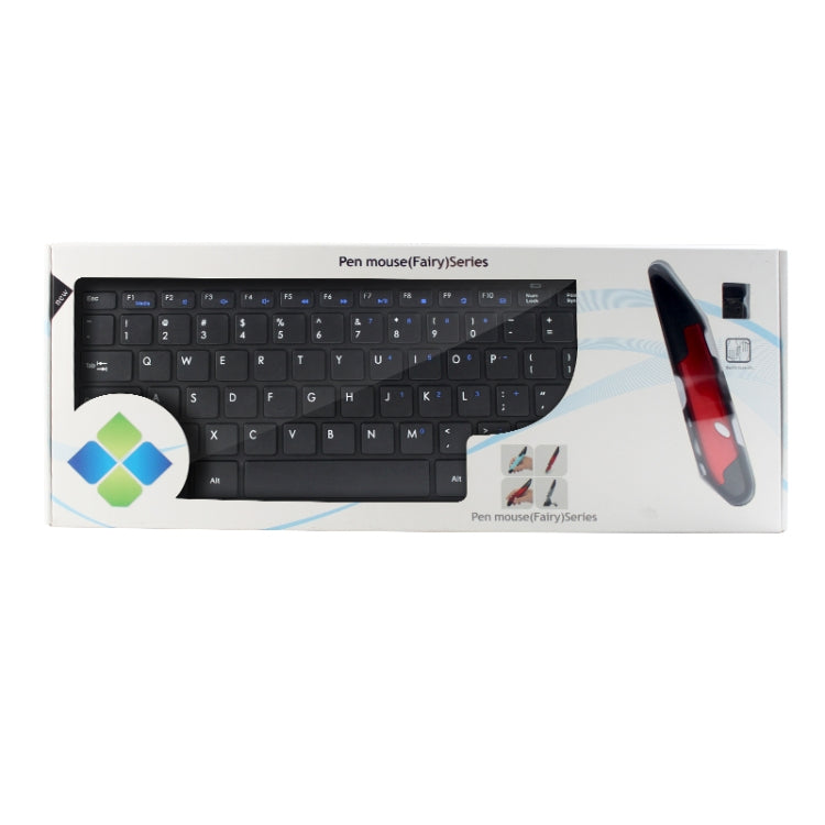 KM-808 2.4GHz Wireless Multimedia Keyboard + Wireless Optical Pen Mouse with USB Receiver Set for Computer PC Laptop, Random Pen Mouse Color Delivery(Black) - Wireless Keyboard by PMC Jewellery | Online Shopping South Africa | PMC Jewellery | Buy Now Pay Later Mobicred