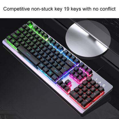 YINDIAO K002 USB Wired Mechanical Feel RGB Backlight Keyboard + Optical Mouse Set(White) - Wired Keyboard by YINDIAO | Online Shopping South Africa | PMC Jewellery | Buy Now Pay Later Mobicred