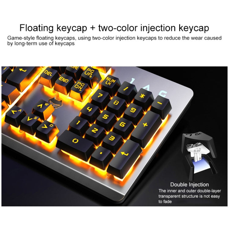 YINDIAO K002 USB Wired Mechanical Feel RGB Backlight Keyboard + Optical Mouse + Headset Set(White) - Wired Keyboard by YINDIAO | Online Shopping South Africa | PMC Jewellery | Buy Now Pay Later Mobicred