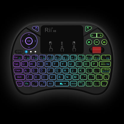 Rii X8 RT716 2.4GHz Mini Wireless QWERTY 71 Keys Keyboard, 2.5 inch Touchpad Combo with Backlight(Black) - MINI PC Accessories & Gadgets by PMC Jewellery | Online Shopping South Africa | PMC Jewellery | Buy Now Pay Later Mobicred