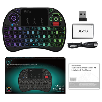 Rii X8 RT716 2.4GHz Mini Wireless QWERTY 71 Keys Keyboard, 2.5 inch Touchpad Combo with Backlight(Black) - MINI PC Accessories & Gadgets by PMC Jewellery | Online Shopping South Africa | PMC Jewellery | Buy Now Pay Later Mobicred