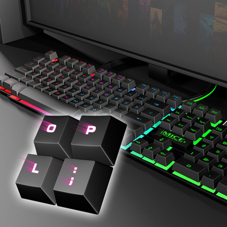 iMICE AK-600 Wired USB Floating Keycap Characters Glow Backlit Gaming Keyboard(Black) - Wired Keyboard by iMICE | Online Shopping South Africa | PMC Jewellery | Buy Now Pay Later Mobicred