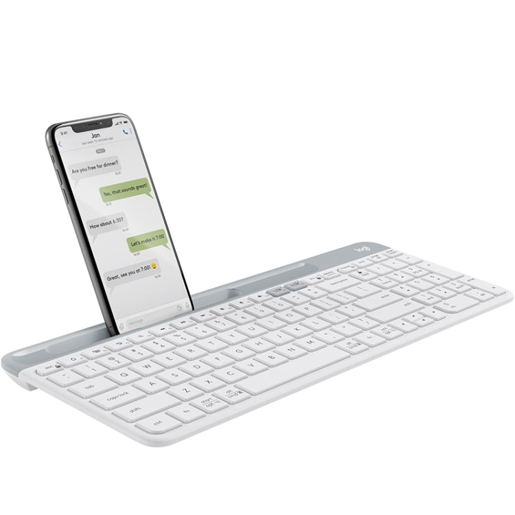 Logitech K580 Dual Modes Thin and Light Multi-device Wireless Keyboard with Phone Holder (White) - Wireless Keyboard by Logitech | Online Shopping South Africa | PMC Jewellery | Buy Now Pay Later Mobicred