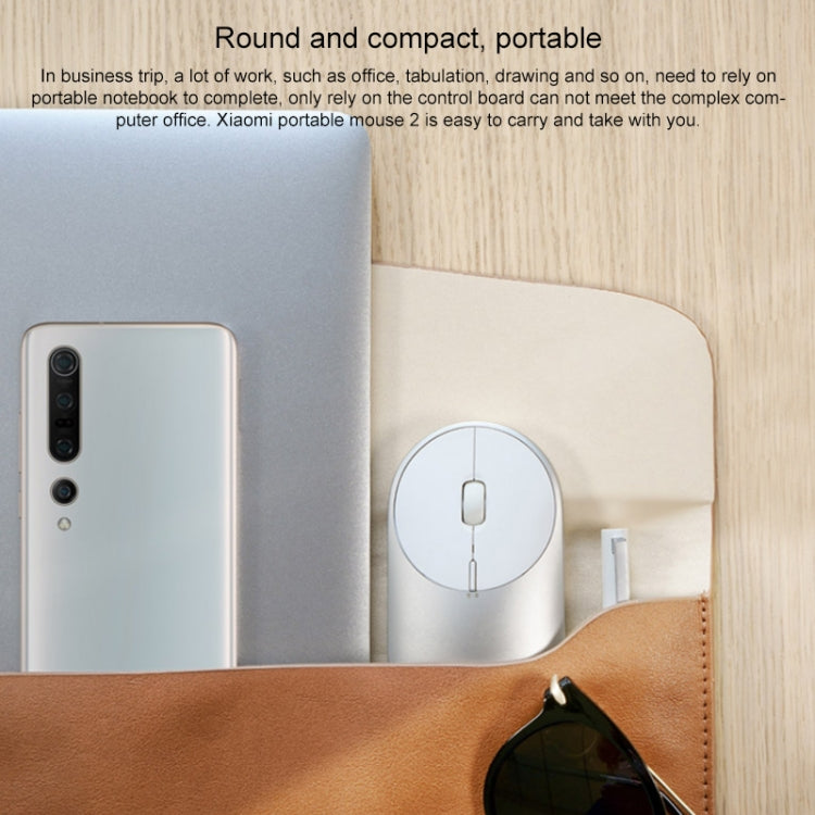 Original Xiaomi Portable Mouse 2 Optical Wireless Bluetooth 4.2 RF 2.4GHz 4000DPI Adjustable Dual Mode Mouse(Silver) - Wireless Mice by Xiaomi | Online Shopping South Africa | PMC Jewellery | Buy Now Pay Later Mobicred