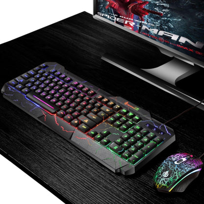 SHIPADOO D620 104-key Wired RGB Color Cracked Backlight Gaming Keyboard Mouse Kit for Laptop, PC - Wired Keyboard by SHIPADOO | Online Shopping South Africa | PMC Jewellery