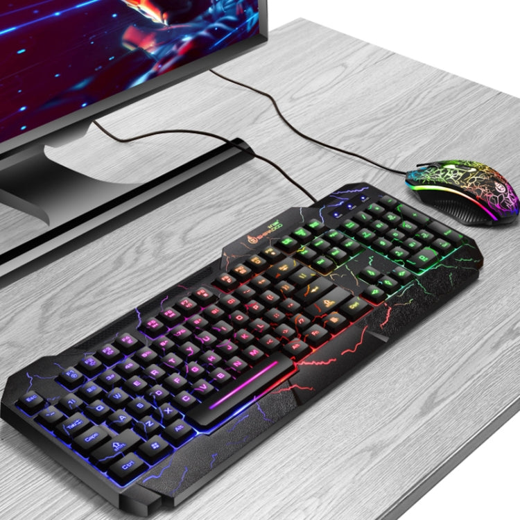 SHIPADOO D620 104-key Wired RGB Color Cracked Backlight Gaming Keyboard Mouse Kit for Laptop, PC - Wired Keyboard by SHIPADOO | Online Shopping South Africa | PMC Jewellery