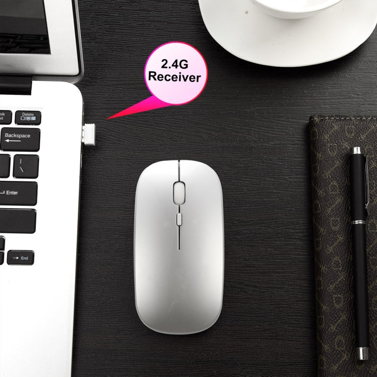 HXSJ M90 2.4GHz Ultrathin Mute Rechargeable Dual Mode Wireless Bluetooth Notebook PC Mouse (Rose Gold) - Wireless Mice by HXSJ | Online Shopping South Africa | PMC Jewellery | Buy Now Pay Later Mobicred