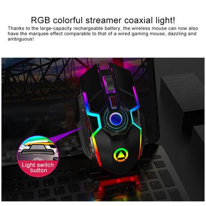 YINDIAO A5 2.4GHz 1600DPI 3-modes Adjustable Rechargeable RGB Light Wireless Silent Gaming Mouse (Black) - Wireless Mice by YINDIAO | Online Shopping South Africa | PMC Jewellery | Buy Now Pay Later Mobicred