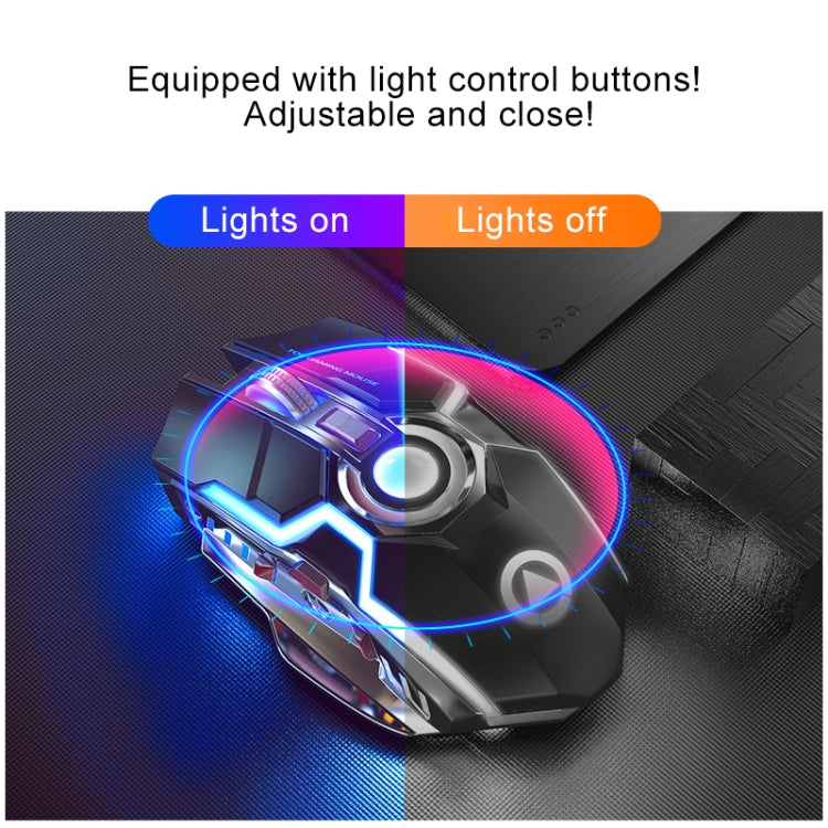 YINDIAO A5 2.4GHz 1600DPI 3-modes Adjustable Rechargeable RGB Light Wireless Silent Gaming Mouse (Black) - Wireless Mice by YINDIAO | Online Shopping South Africa | PMC Jewellery | Buy Now Pay Later Mobicred