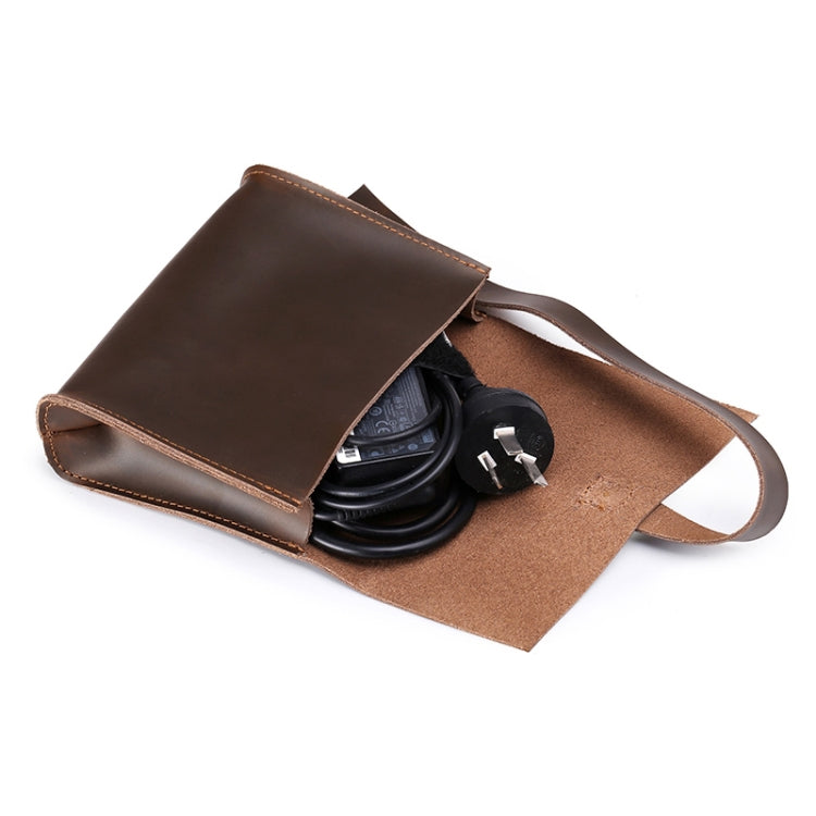 Universal Genuine Leather Business Power Adapter Laptop Tablet Bag with Cable Winder, For 12 inch and Below Macbook, Samsung, Lenovo, Sony, DELL Alienware, CHUWI, ASUS, HP - 12.1 inch by PMC Jewellery | Online Shopping South Africa | PMC Jewellery | Buy Now Pay Later Mobicred