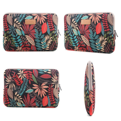 Lisen 13 inch Sleeve Case Colorful Leaves Zipper Briefcase Carrying Bag for Macbook, Samsung, Lenovo, Sony, DELL Alienware, CHUWI, ASUS, HP, 13 inch and Below Laptops(Black) - 13.3 inch by PMC Jewellery | Online Shopping South Africa | PMC Jewellery | Buy Now Pay Later Mobicred