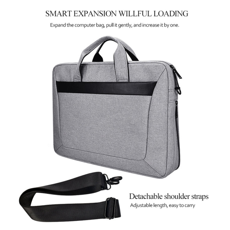 DJ06 Oxford Cloth Waterproof Wear-resistant Portable Expandable Laptop Bag for 15.6 inch Laptops, with Detachable Shoulder Strap(Grey) - Other by PMC Jewellery | Online Shopping South Africa | PMC Jewellery | Buy Now Pay Later Mobicred