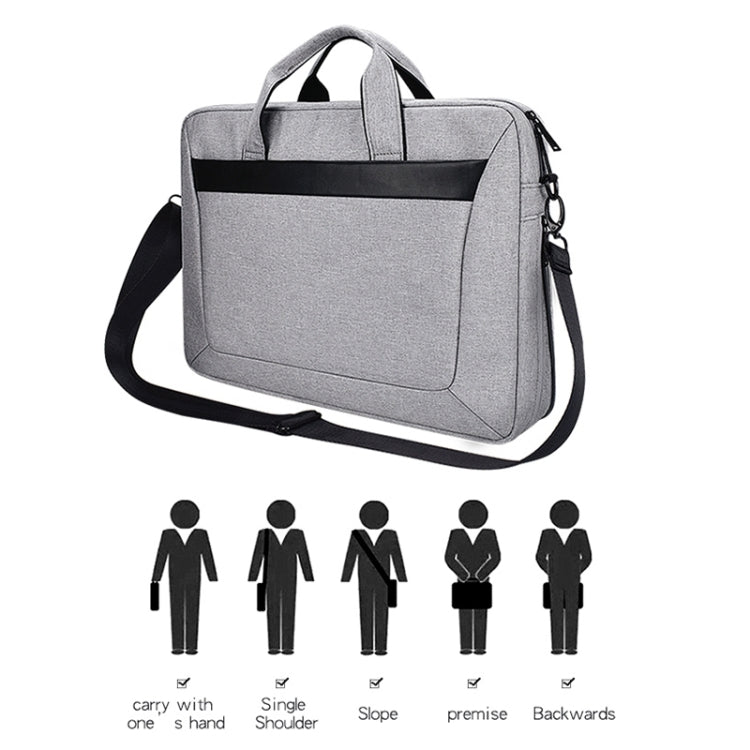 DJ06 Oxford Cloth Waterproof Wear-resistant Portable Expandable Laptop Bag for 15.6 inch Laptops, with Detachable Shoulder Strap(Grey) - Other by PMC Jewellery | Online Shopping South Africa | PMC Jewellery | Buy Now Pay Later Mobicred