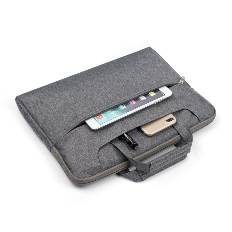 Portable One Shoulder Handheld Zipper Laptop Bag, For 13.3 inch and Below Macbook, Samsung, Lenovo, Sony, DELL Alienware, CHUWI, ASUS, HP (Grey) - 13.3 inch by PMC Jewellery | Online Shopping South Africa | PMC Jewellery | Buy Now Pay Later Mobicred