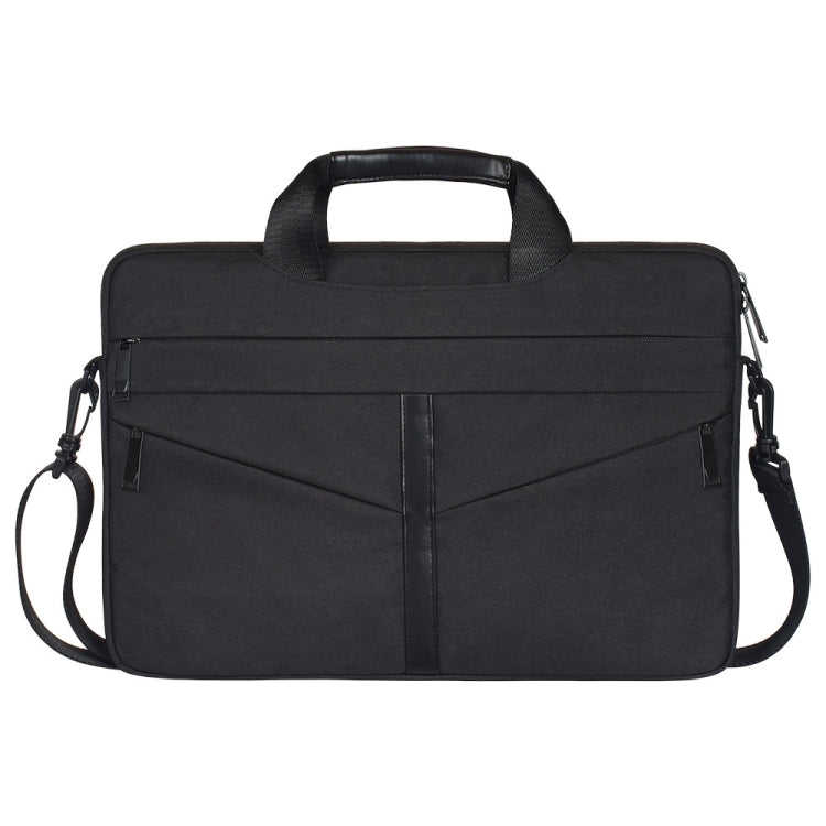 13.3 inch Breathable Wear-resistant Fashion Business Shoulder Handheld Zipper Laptop Bag with Shoulder Strap (Black) - 13.3 inch by PMC Jewellery | Online Shopping South Africa | PMC Jewellery | Buy Now Pay Later Mobicred