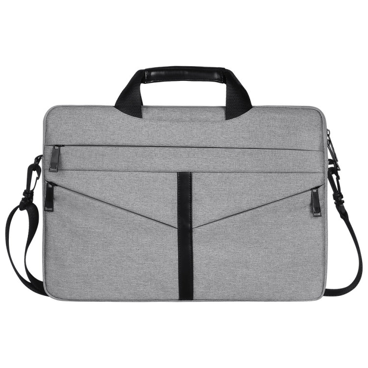 13.3 inch Breathable Wear-resistant Fashion Business Shoulder Handheld Zipper Laptop Bag with Shoulder Strap (Light Grey) - 13.3 inch by PMC Jewellery | Online Shopping South Africa | PMC Jewellery | Buy Now Pay Later Mobicred