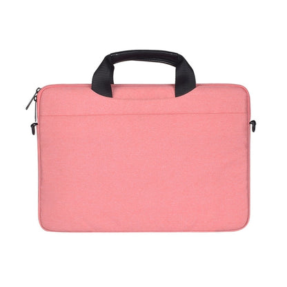 14.1 inch Breathable Wear-resistant Fashion Business Shoulder Handheld Zipper Laptop Bag with Shoulder Strap (Pink) - 14.1 inch by PMC Jewellery | Online Shopping South Africa | PMC Jewellery | Buy Now Pay Later Mobicred