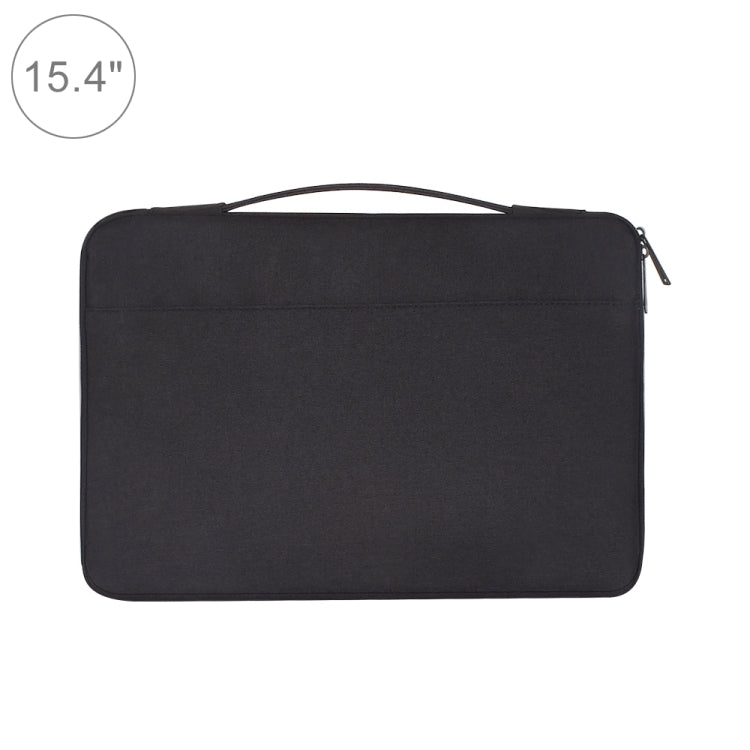 15.4 inch Fashion Casual Polyester + Nylon Laptop Handbag Briefcase Notebook Cover Case, For Macbook, Samsung, Lenovo, Xiaomi, Sony, DELL, CHUWI, ASUS, HP (Black) - 15 inch by PMC Jewellery | Online Shopping South Africa | PMC Jewellery | Buy Now Pay Later Mobicred