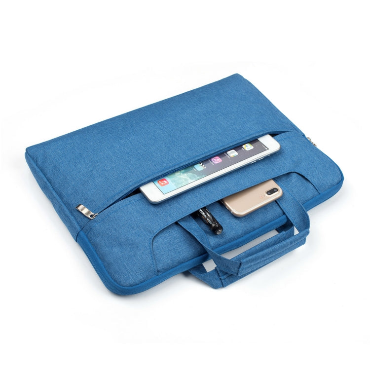 Portable One Shoulder Handheld Zipper Laptop Bag, For 15.4 inch and Below Macbook, Samsung, Lenovo, Sony, DELL Alienware, CHUWI, ASUS, HP (Blue) - 15 inch by PMC Jewellery | Online Shopping South Africa | PMC Jewellery | Buy Now Pay Later Mobicred