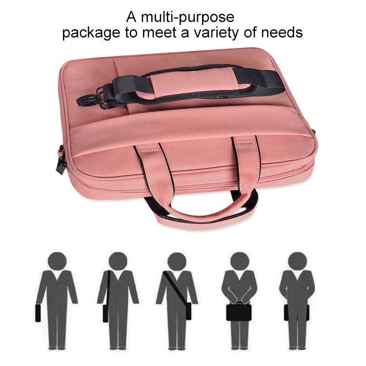 DJ03 Waterproof Anti-scratch Anti-theft One-shoulder Handbag for 14.1 inch Laptops, with Suitcase Belt(Pink) - 14.1 inch by PMC Jewellery | Online Shopping South Africa | PMC Jewellery | Buy Now Pay Later Mobicred