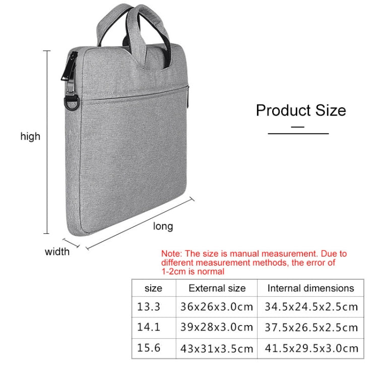 ST01S Waterproof Oxford Cloth Hidden Portable Strap One-shoulder Handbag for 15.6 inch Laptops(Light Grey) - 14.1 inch by PMC Jewellery | Online Shopping South Africa | PMC Jewellery | Buy Now Pay Later Mobicred