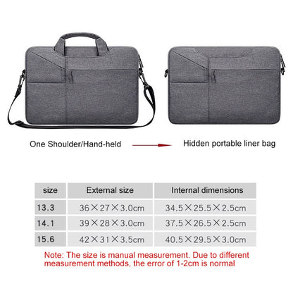 ST02S Waterproof Tear Resistance Hidden Portable Strap One-shoulder Handbag for 13.3 inch Laptops, with Suitcase Belt(Black) - 13.3 inch by PMC Jewellery | Online Shopping South Africa | PMC Jewellery | Buy Now Pay Later Mobicred