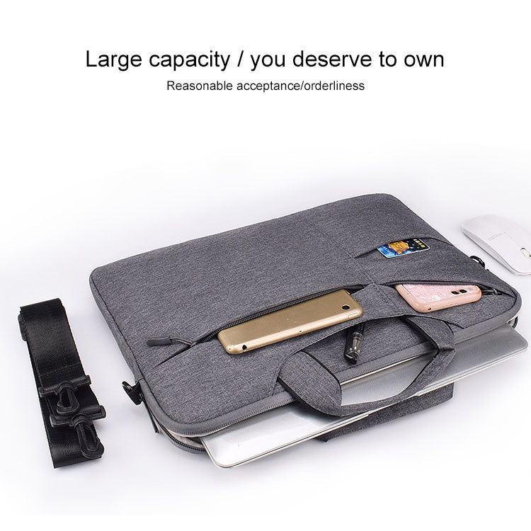 ST02S Waterproof Tear Resistance Hidden Portable Strap One-shoulder Handbag for 13.3 inch Laptops, with Suitcase Belt(Dark Gray) - 13.3 inch by PMC Jewellery | Online Shopping South Africa | PMC Jewellery | Buy Now Pay Later Mobicred