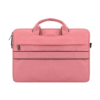 ST02S Waterproof Tear Resistance Hidden Portable Strap One-shoulder Handbag for 14.1 inch Laptops, with Suitcase Belt(Pink) - 14.1 inch by PMC Jewellery | Online Shopping South Africa | PMC Jewellery | Buy Now Pay Later Mobicred